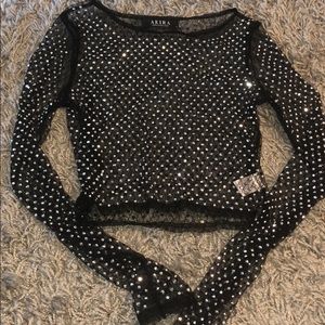 Rhinestone Akira crop top